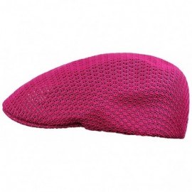 Newsboy Caps Unisex Duck Bill Mesh Weaved Newsboy Ivy Cap - Hot Pink - CM17YI72WHY $10.16