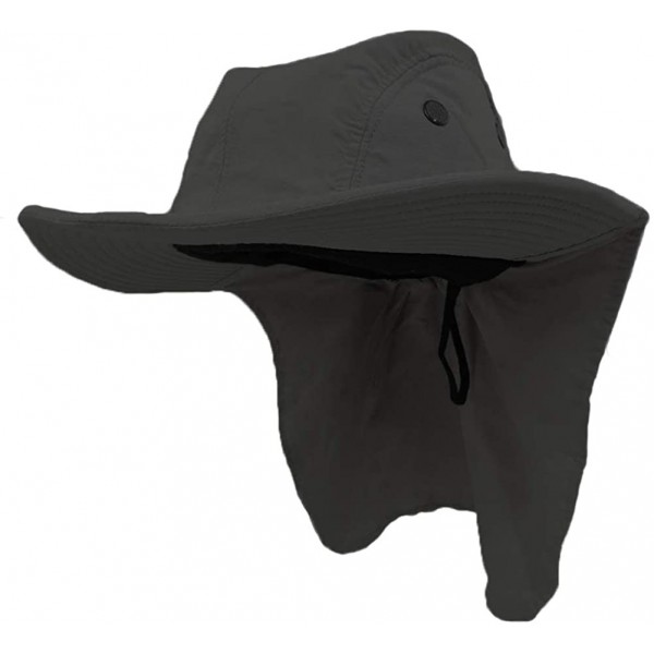 Sun Hats Dark Gray Outdoor Sun Flap Hat - C511KT8C86J $11.32