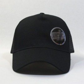 Baseball Caps Plain Two Tone Cotton Twill Mesh Adjustable Trucker Baseball Cap - Black - CR1271M2AUN $9.24