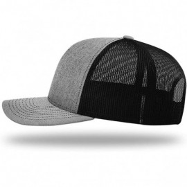 Baseball Caps KAG Leather Patch Back Mesh Hat - Heather Front / Black Mesh - CL18XE6IHNE $34.21