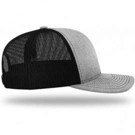 Baseball Caps KAG Leather Patch Back Mesh Hat - Heather Front / Black Mesh - CL18XE6IHNE $34.21