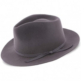 Fedoras Parker Wool Fedora Hat - Grey - CT18QN02XKM $99.02