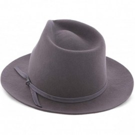 Fedoras Parker Wool Fedora Hat - Grey - CT18QN02XKM $43.25