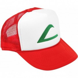 Baseball Caps Ash Ketchum Cosplay Hat Mesh Cap with Plastic Snap Closure - Adult & Youth Sizes - Red - C8187KOO439 $9.44