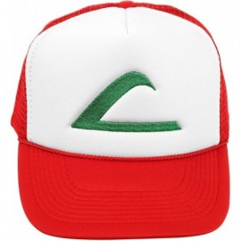 Baseball Caps Ash Ketchum Cosplay Hat Mesh Cap with Plastic Snap Closure - Adult & Youth Sizes - Red - C8187KOO439 $9.44