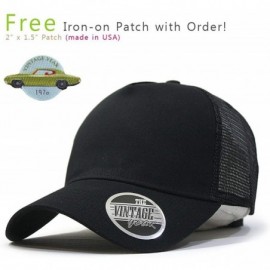 Baseball Caps Plain Two Tone Cotton Twill Mesh Adjustable Trucker Baseball Cap - Black - CR1271M2AUN $9.24