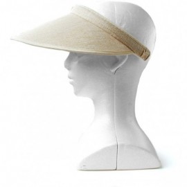 Sun Hats Women's Summer Sun UV Protection Visor Wide Brim Clip on Beach Pool Golf Cap Hat-Polyester - Brown-light Brown - CW1...