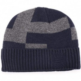 Skullies & Beanies Men's Winter Hat Warm Knitted Wool Thick Beanie Skull Cap for Men Women Gifts - Navy3 - CR193C65WK6 $10.31