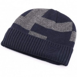 Skullies & Beanies Men's Winter Hat Warm Knitted Wool Thick Beanie Skull Cap for Men Women Gifts - Navy3 - CR193C65WK6 $10.31