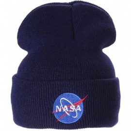 Skullies & Beanies Women's Winter Wool Cap Hip hop Knitting Skull hat - Navy - CR187T5GL6O $12.65