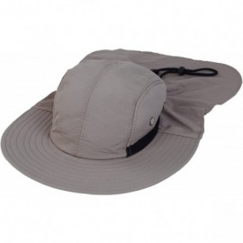 Sun Hats Cotton Foldable Lightweight Outdoor Fishing Hunting Safari Sun Hat- Taupe - C7126QTBIOH $8.17
