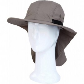 Sun Hats Cotton Foldable Lightweight Outdoor Fishing Hunting Safari Sun Hat- Taupe - C7126QTBIOH $8.17