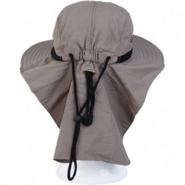 Sun Hats Cotton Foldable Lightweight Outdoor Fishing Hunting Safari Sun Hat- Taupe - C7126QTBIOH $8.17