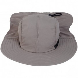 Sun Hats Cotton Foldable Lightweight Outdoor Fishing Hunting Safari Sun Hat- Taupe - C7126QTBIOH $8.17