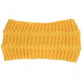 Cold Weather Headbands Womens Winter Chic Turban Bowknot/Floral Crochet Knit Headband Ear Warmer - Yellow - CC185C4SO8K $9.10
