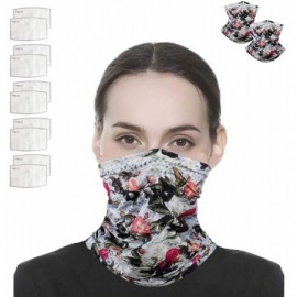 Balaclavas 12PCS Neck Gaiters with Filters- Bandana Face Mask Scarf Face Cover for Women Men - Rose - CQ198OQ35CE $20.57