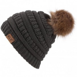 Berets Womens Knit Cap Baggy Warm Crochet Winter Wool Ski Beanie Skull Slouchy Hat - Army Green - CQ18IE46YS3 $7.66