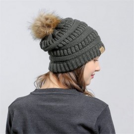 Berets Womens Knit Cap Baggy Warm Crochet Winter Wool Ski Beanie Skull Slouchy Hat - Army Green - CQ18IE46YS3 $7.66