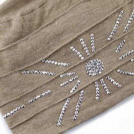 Skullies & Beanies Women's Knit Handmade Fleece Lined Slouchy Baggy Beanie Skully Hat - Khaki - CF126IAQZOL $13.48