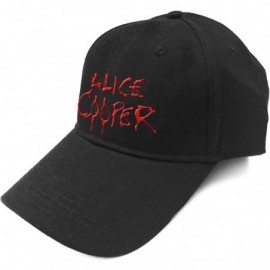 Baseball Caps Alice Cooper Baseball Cap Dripping Band Logo Official Black Strapback - C818N80M6ZG $22.00