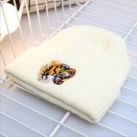 Skullies & Beanies Men's Winter ski Cap Knitting Skull hat - Tiger White - C6187T7LK3S $9.25