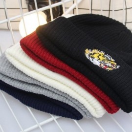 Skullies & Beanies Men's Winter ski Cap Knitting Skull hat - Tiger White - C6187T7LK3S $9.25