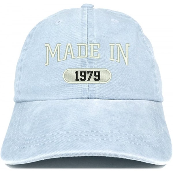 Baseball Caps Made in 1979 Embroidered 41st Birthday Washed Baseball Cap - Light Blue - CF18C7HA0LM $13.79