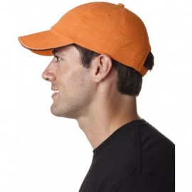 Baseball Caps Cotton Sandwich Cap - Tangerine/ Navy - CQ12FL4YW2N $7.50