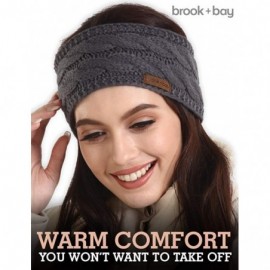 Cold Weather Headbands Cable Knit Multicolored Headband Warmers - Dark Gray - CF18G338D9Y $8.95