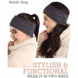 Cold Weather Headbands Cable Knit Multicolored Headband Warmers - Dark Gray - CF18G338D9Y $8.95