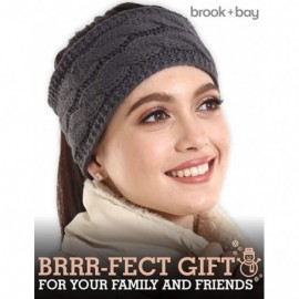 Cold Weather Headbands Cable Knit Multicolored Headband Warmers - Dark Gray - CF18G338D9Y $8.95