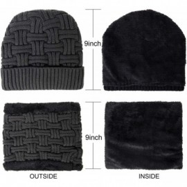Skullies & Beanies 2-Pieces Winter Hat Scarf Set Warm Knit Thick Beanie Hat Scarves Set Gifts for Men Women - Hat Scarf Set-c...