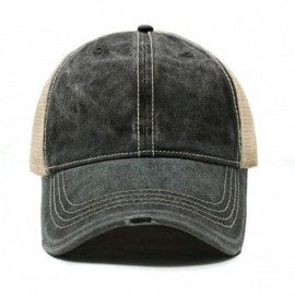 Baseball Caps Vintage Distressed Trucker Hat Adjustable Back Unisex Headwear - Charcoal - CC18OXZRLIM $8.69