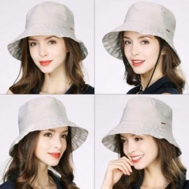 Bucket Hats Womens UPF50+ Summer Sunhat Bucket Packable Wide Brim Hats w/Chin Cord - 00047_gray - CO18U775KES $15.83