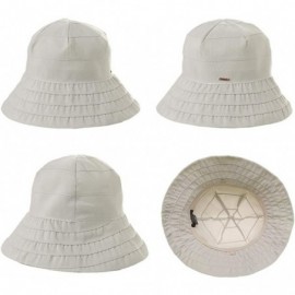 Bucket Hats Womens UPF50+ Summer Sunhat Bucket Packable Wide Brim Hats w/Chin Cord - 00047_gray - CO18U775KES $15.83
