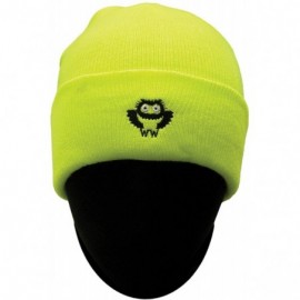 Skullies & Beanies High Visibility Knitted Cap (Beanie) with Owl Logo - Lime - CS12O5WGRZ2 $10.02