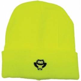 Skullies & Beanies High Visibility Knitted Cap (Beanie) with Owl Logo - Lime - CS12O5WGRZ2 $10.02