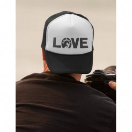 Baseball Caps Love Horses - Animal Lover Rearing Horse - Horseshoe Trucker Hat Mesh Cap - Black/White - CJ1858E26II $14.15