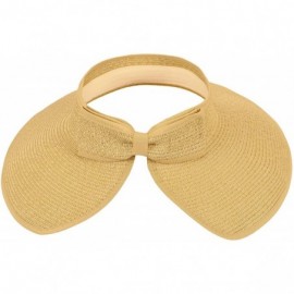 Sun Hats Spring/Summer Classics Edition Straw Roll-able Sun Visor Hat - Beige - C6198KN50ZT $23.73