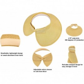 Sun Hats Spring/Summer Classics Edition Straw Roll-able Sun Visor Hat - Beige - C6198KN50ZT $23.73