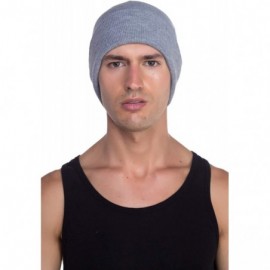 Skullies & Beanies Beanie Men Women - Unisex Cuffed Plain Skull Knit Hat Cap - Heather Grey - CC1875N26SQ $7.93