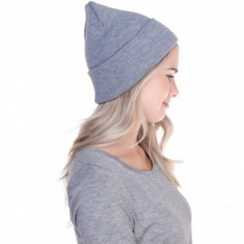 Skullies & Beanies Beanie Men Women - Unisex Cuffed Plain Skull Knit Hat Cap - Heather Grey - CC1875N26SQ $7.93