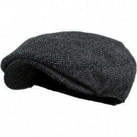 Newsboy Caps Men's Classic Herringbone Tweed Wool Blend Newsboy Ivy Hat (Large/X-Large- Charcoal) - Dark Grey - CU1214KFRZT $...