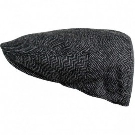 Newsboy Caps Men's Classic Herringbone Tweed Wool Blend Newsboy Ivy Hat (Large/X-Large- Charcoal) - Dark Grey - CU1214KFRZT $...