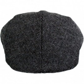 Newsboy Caps Men's Classic Herringbone Tweed Wool Blend Newsboy Ivy Hat (Large/X-Large- Charcoal) - Dark Grey - CU1214KFRZT $...