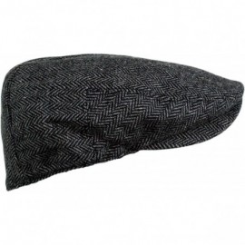 Newsboy Caps Men's Classic Herringbone Tweed Wool Blend Newsboy Ivy Hat (Large/X-Large- Charcoal) - Dark Grey - CU1214KFRZT $...