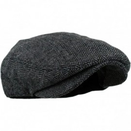 Newsboy Caps Men's Classic Herringbone Tweed Wool Blend Newsboy Ivy Hat (Large/X-Large- Charcoal) - Dark Grey - CU1214KFRZT $...