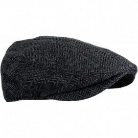 Newsboy Caps Men's Classic Herringbone Tweed Wool Blend Newsboy Ivy Hat (Large/X-Large- Charcoal) - Dark Grey - CU1214KFRZT $...