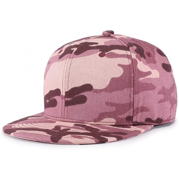 Baseball Caps Unisex Snapback Hats Adjustable USA Army Camouflage Flat Brim Baseball Cap - W175 - CC18R8O30UQ $9.63