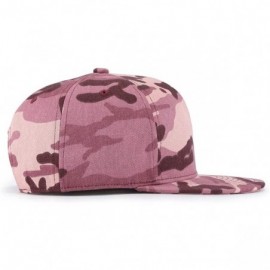 Baseball Caps Unisex Snapback Hats Adjustable USA Army Camouflage Flat Brim Baseball Cap - W175 - CC18R8O30UQ $9.63